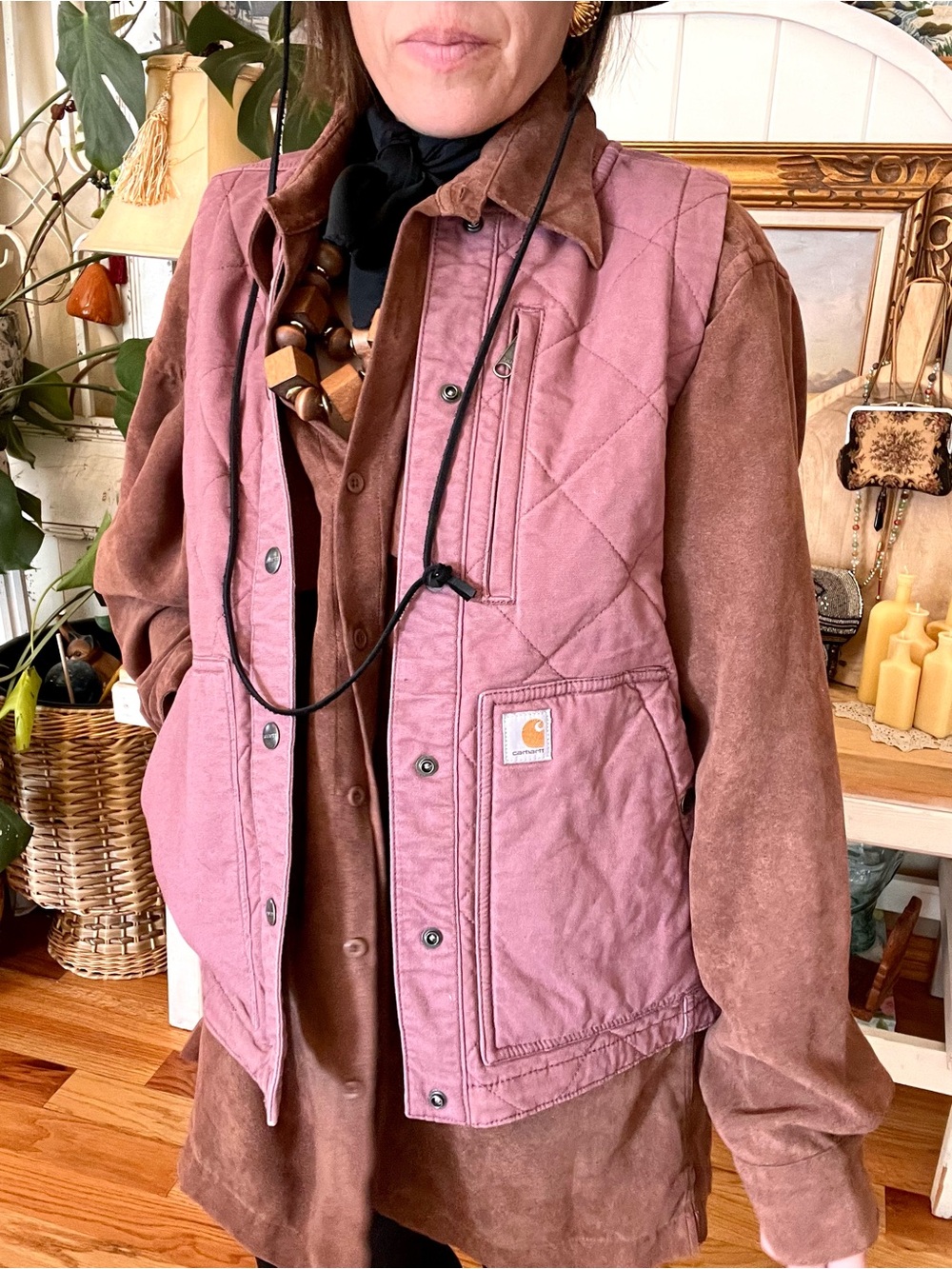 CARHARTT WOMEN'S RUGGED FLEX® RELAXED FIT CANVAS INSULATED RIB COLLAR VEST